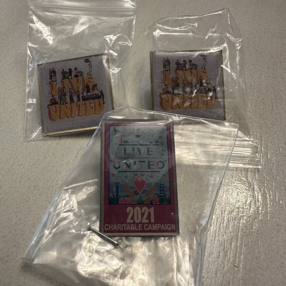 United Way Lapel Hat Pin charity Set Of 3
